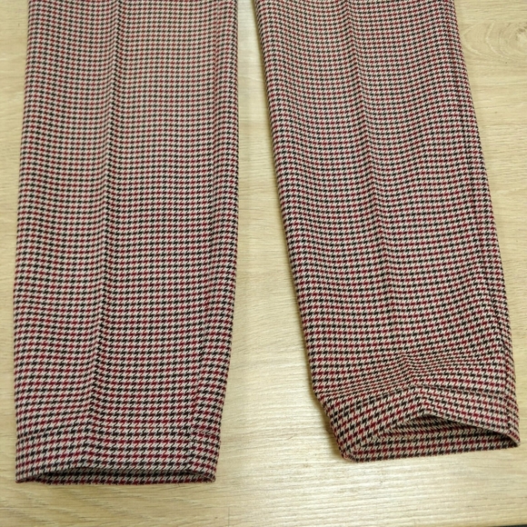$350 GREY JASON WU Milano Stretch Skinny Pants Houndstooth Plaid Red Multi 4 - Picture 6 of 9